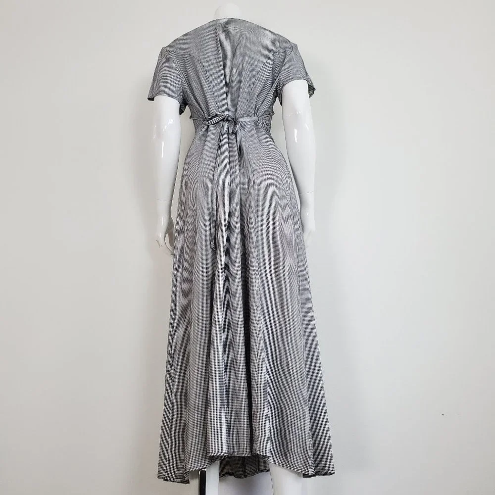 HELD Vintage 90's Black Gingham Maxi Dress - Picture 3 of 10